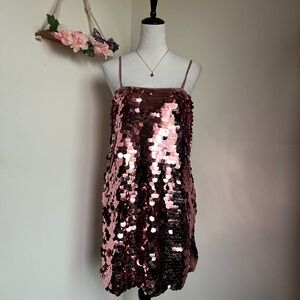 Pink Sequin dress size medium